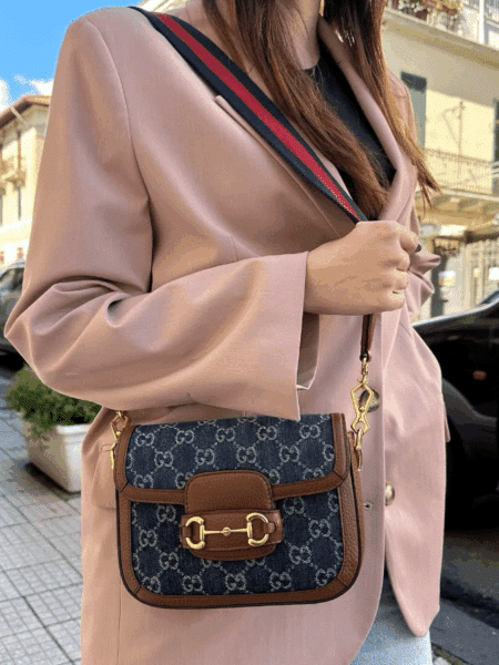 [구찌] 홀스빗 1955 데님 미니 크로스백