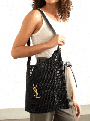 [생로랑] 라피아 마크라메 소재의 OXALIS 숄더백 781289