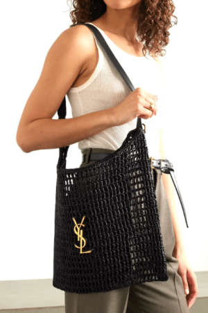 [생로랑] 라피아 마크라메 소재의 OXALIS 숄더백 781289