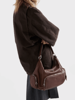 [프라다] 미디엄 워시드 가죽 백 1BC276