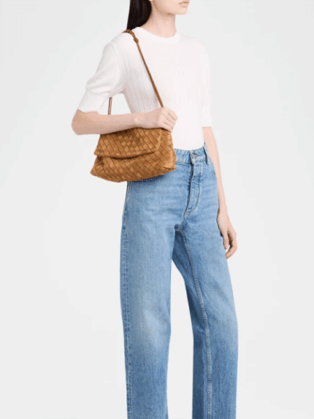 [보테가베네타] Giorno 인트레치아토 스웨이드 숄더백 857657