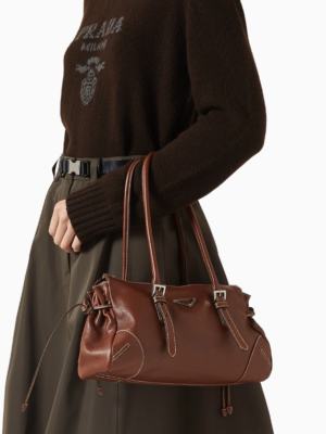 [프라다] 보니 미디엄 글라쎄 가죽 토트백 1BG628