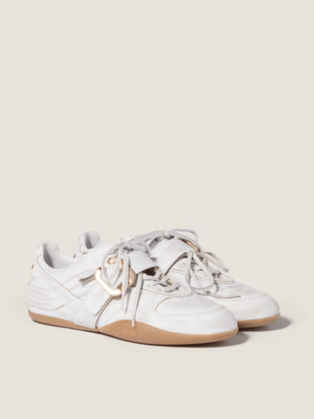 [미우미우] 짐나지움 스트랩 & 버클 레트로 레더 스니커즈