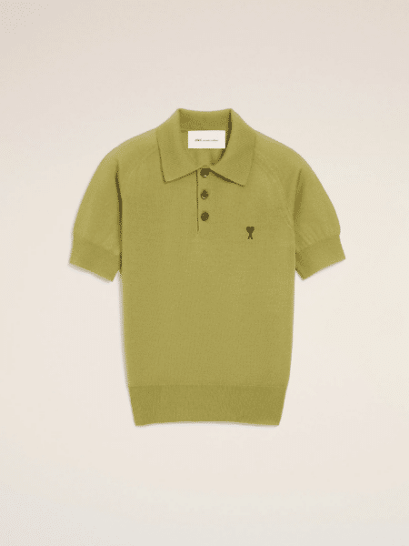 [아미] 아미 드 하트 울 숏슬리브 폴로 니트 (2 COLOR)