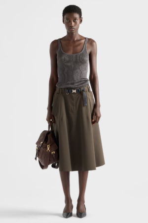 [프라다] 테크니컬 패브릭 서클 스커트 21H025