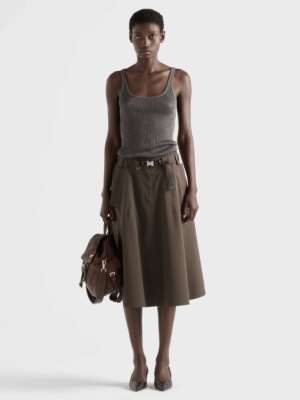 [프라다] 테크니컬 패브릭 서클 스커트 21H025