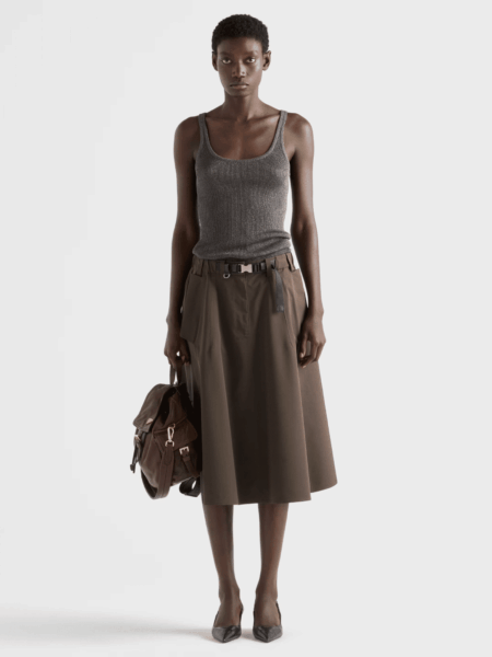 [프라다] 테크니컬 패브릭 서클 스커트 21H025