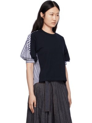 [사카이] 패널 디테일 코튼 티셔츠