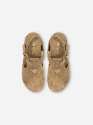 [프라다] 삼각 로고 장식 스웨이드 레더 샌들 (4 COLORS)