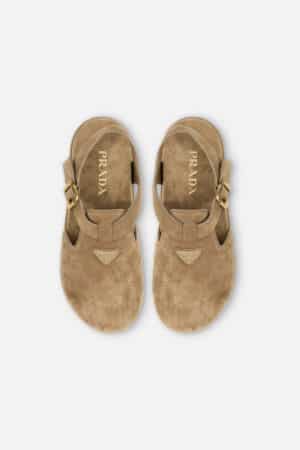 [프라다] 삼각 로고 장식 스웨이드 레더 샌들 (4 COLORS)