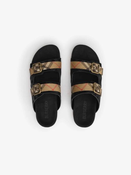 [버버리] 체크 스웨이드 어친 샌들 81188891 (4 COLORS)