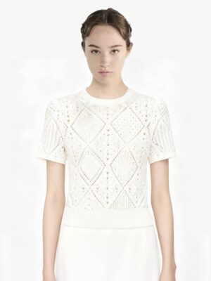 [디올] 오픈워크 코튼 니트 스웨터 (2 COLORS)