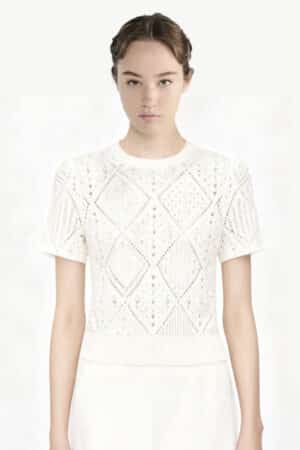 [디올] 오픈워크 코튼 니트 스웨터 (2 COLORS)