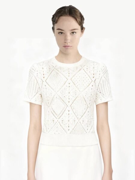 [디올] 오픈워크 코튼 니트 스웨터 (2 COLORS)