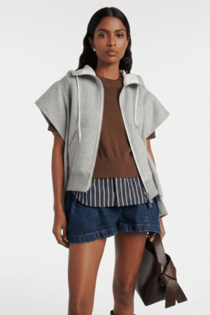 [사카이] 컷아웃 코튼 블렌드 플리스 후디 (2 COLORS)