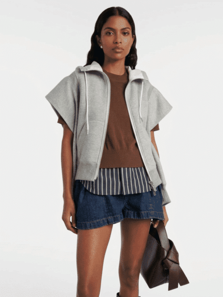 [사카이] 컷아웃 코튼 블렌드 플리스 후디 (2 COLORS)