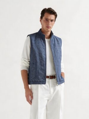 [브루넬로 쿠치넬리] 스탠드 칼라 질레 (2 COLORS)