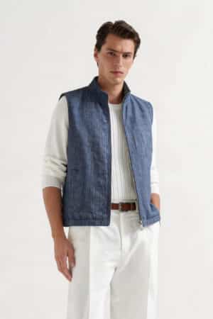 [브루넬로 쿠치넬리] 스탠드 칼라 질레 (2 COLORS)