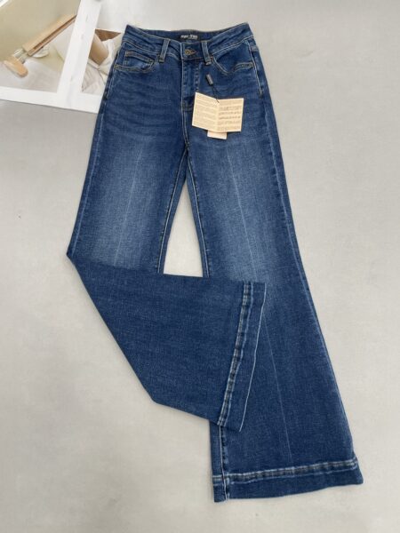 [미우미우] 워시드 데님 플레어 진