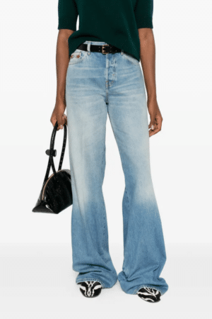 [구찌] 홀스빗 디테일 플레어 데님 진