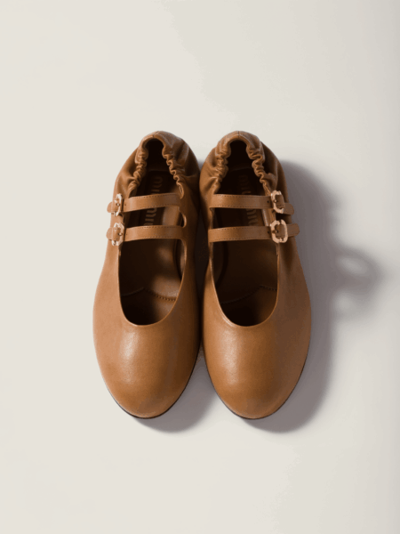 [미우미우] 러플 디테일 나파 레더 발레리나 슈즈 5F579E (4 COLORS)