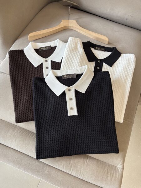 [로로피아나] 니트 반소매 폴로 셔츠 (3 COLORS)