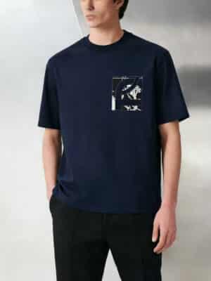 [에르메스] 자수 그래픽 디테일 반소매 티셔츠 (3 COLORS)