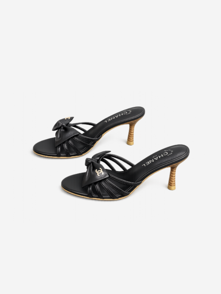 [샤넬] CC 오픈토 스트래피 힐 (4 COLORS)