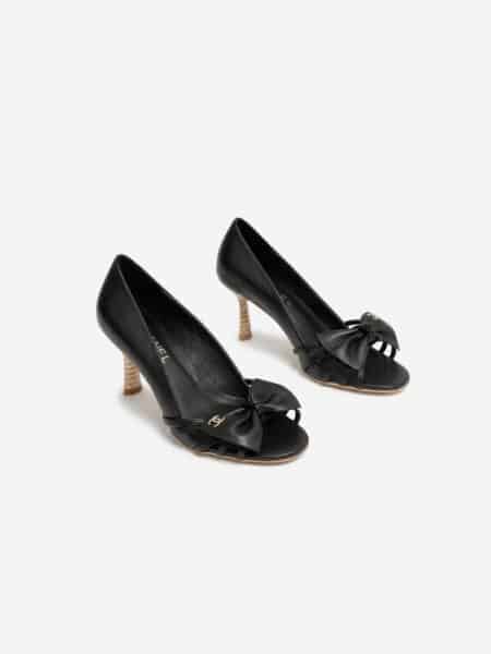 [샤넬] CC 오픈토 펌프스힐 (4 COLORS)