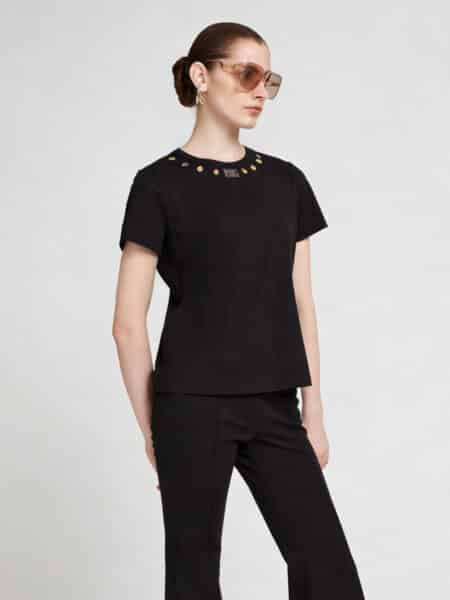 [미우미우] 반소매 크루넥 티셔츠 (2 COLORS)