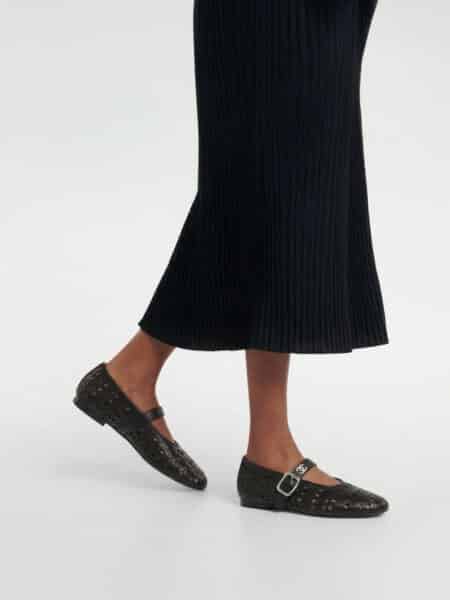 [샤넬] 레더 발레 플랫 (3 COLORS)