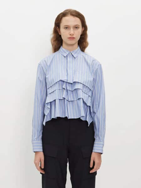 [사카이] 멀티 레이어드 스트라이프 셔츠