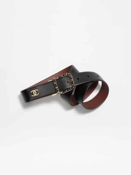 [샤넬] 로고 스탬프 레더 벨트 3CM (2 COLORS)