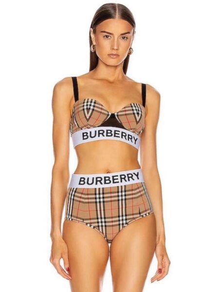 [버버리] 체크 로고 밴드 비키니 세트
