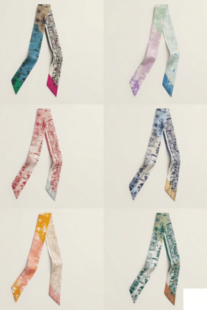 [에르메스] 포부르 드 레인보우 트윌리 스카프 (6 COLORS)