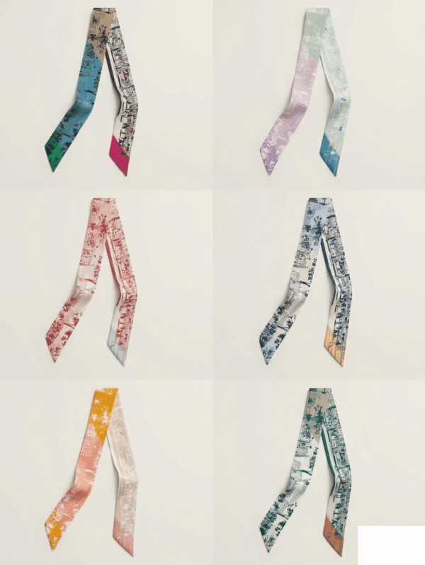 [에르메스] 포부르 드 레인보우 트윌리 스카프 (6 COLORS)