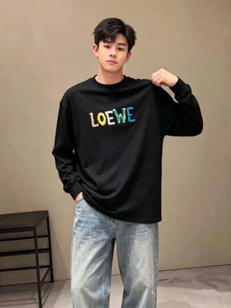 [로에베] 멀티컬러 로고 롱 슬리브 티셔츠 (2 COLORS)