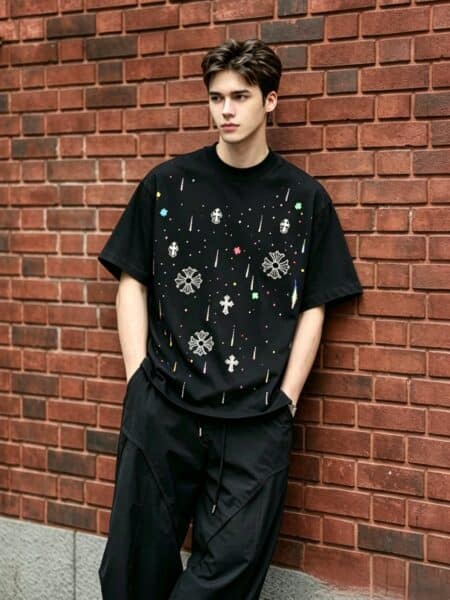 [크롬하츠] 라인스톤 반팔 티셔츠 (2 COLORS)