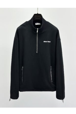 [미우미우] 면 플리스 지퍼 스웨트셔츠 MJL043