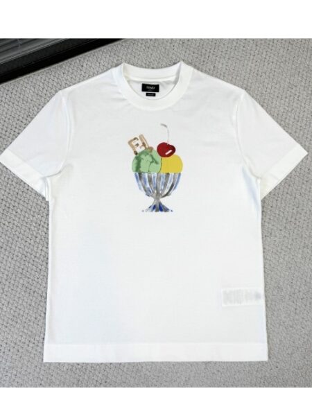 [펜디] 그래픽 프린트 코튼 티셔츠