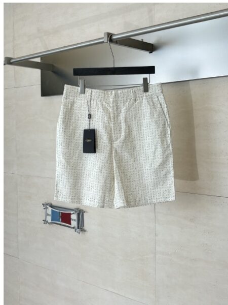 [펜디] 베이지 FF 리넨 쇼츠