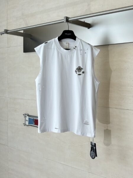 [크롬하츠] 디스트레스드 슬리브리스 티셔츠