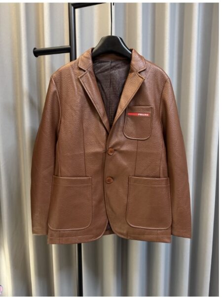 [프라다] 레드 라벨 가죽 자켓