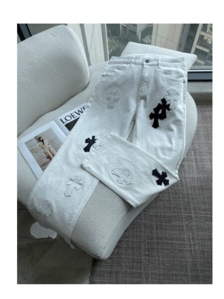 [크롬하츠] 크로스 패치 데님 팬츠