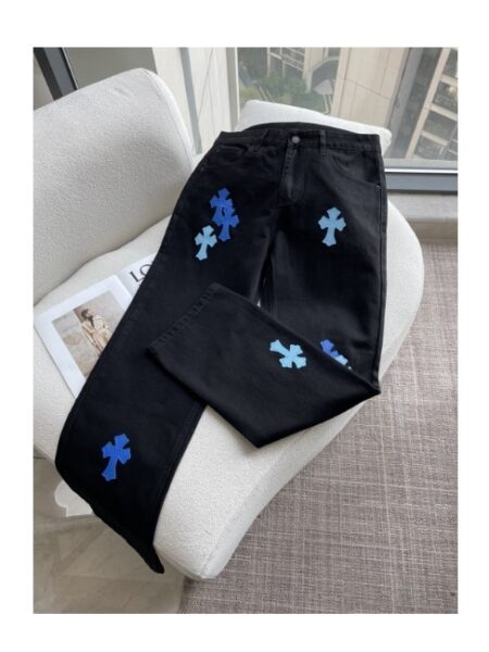 [크롬하츠] 블루 크로스 데님 팬츠