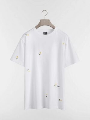 [디올] 데이지 자수 코튼 저지 티셔츠 683J627A3036