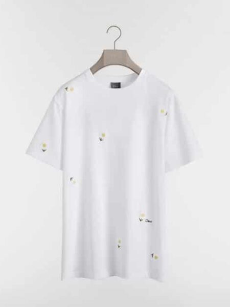 [디올] 데이지 자수 코튼 저지 티셔츠 683J627A3036