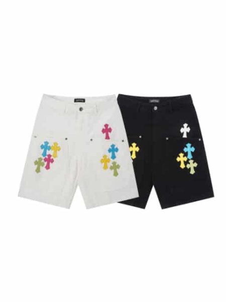 [크롬하츠] 멀티 컬러 크로스 패치 반바지 (2 COLORS)