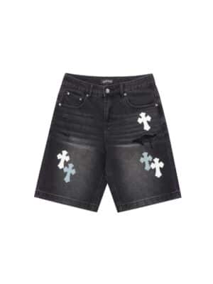 [크롬하츠] 크로스 패치 데님 쇼츠