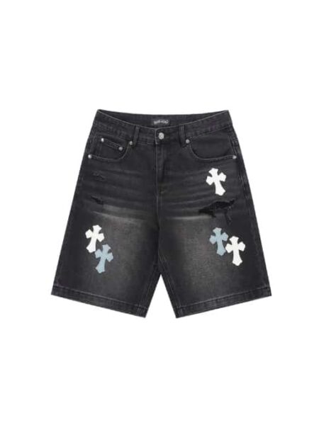 [크롬하츠] 크로스 패치 데님 쇼츠